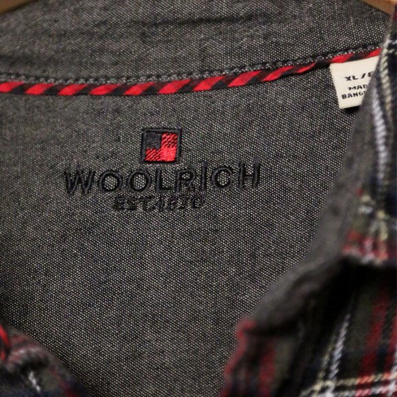 Woolrich Men's Ultimate Flannel Premium Brushed Cotton Shirt XL Red Gray Plaid - Picture 3 of 16